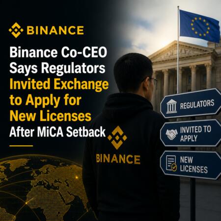 Binance Co-CEO Says Regulators Invited Exchange to Apply for New Licenses After MiCA Setback Binance Co-Ceo Says Regulators Invited Exchange To Apply For New Licenses After Mica Setback