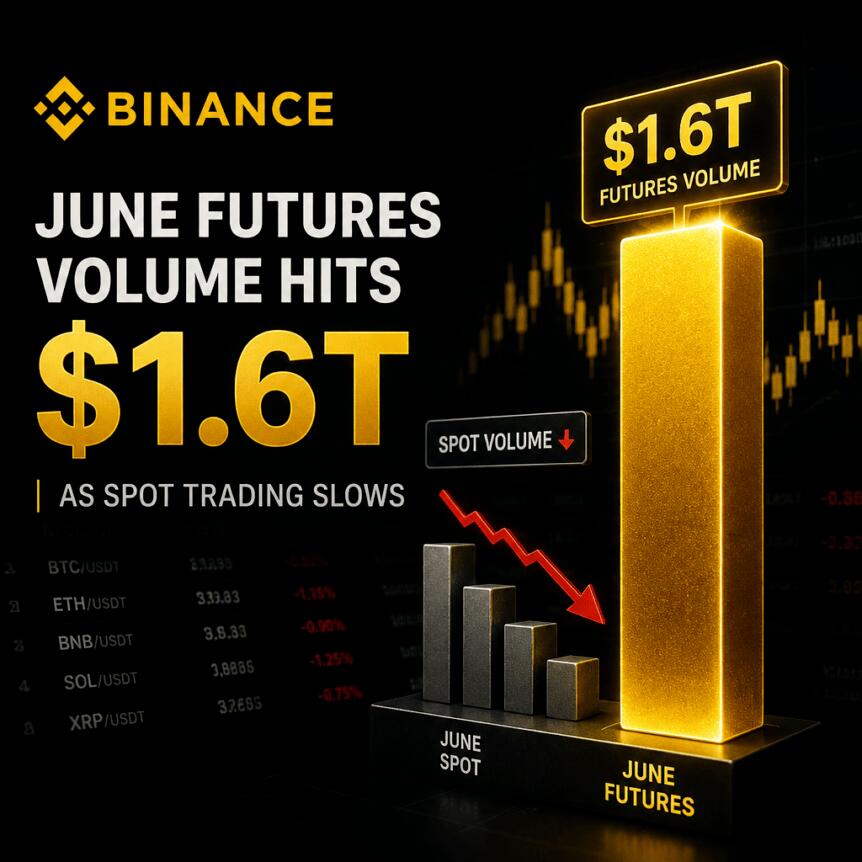 Binance June Futures Volume Hits $1.6T as Spot Trading Slows Binance June Futures Volume Hits $1.6t As Spot Trading Slows