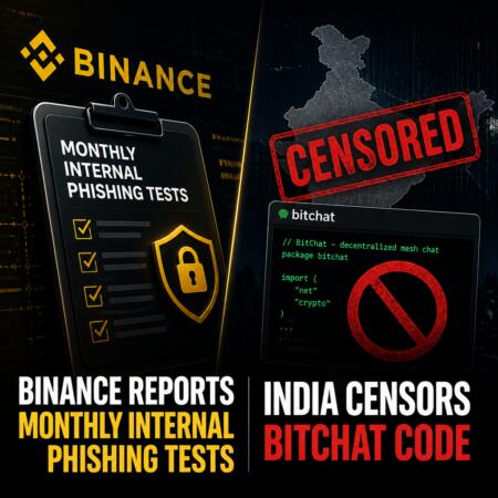 Binance Reports Monthly Internal Phishing Tests; India Censors Bitchat Code