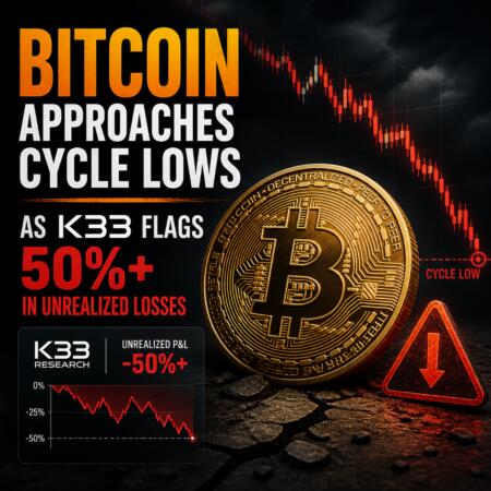 Bitcoin Approaches Cycle Lows As K33 Flags 50%+ In Unrealized Losses