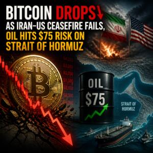 Bitcoin Drops as Iran–US Ceasefire Fails, Oil Hits $75 Risk on Strait of Hormuz Bitcoin Drops As Iran–us Ceasefire Fails, Oil Hits $75 Risk On Strait Of Hormuz