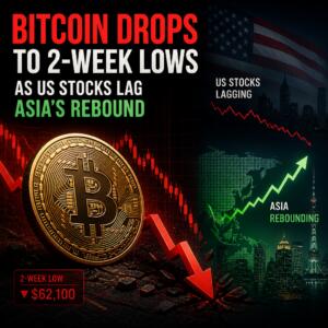 Bitcoin Drops To 2-Week Lows As Us Stocks Lag Asia’s Rebound