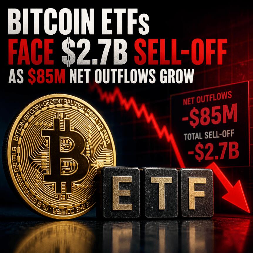Bitcoin ETFs Face $2.7B Sell-Off as $85M Net Outflows Grow Bitcoin Etfs Face $2.7b Sell-Off As $85m Net Outflows Grow