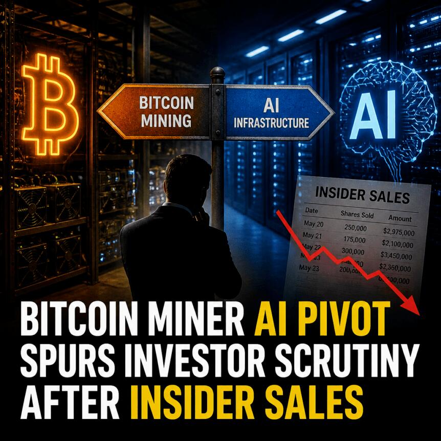 Bitcoin Miner AI Pivot Spurs Investor Scrutiny After Insider Sales Bitcoin Miner Ai Pivot Spurs Investor Scrutiny After Insider Sales