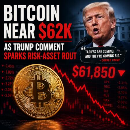 Bitcoin Near $62k As Trump Comment Sparks Risk-Asset Rout