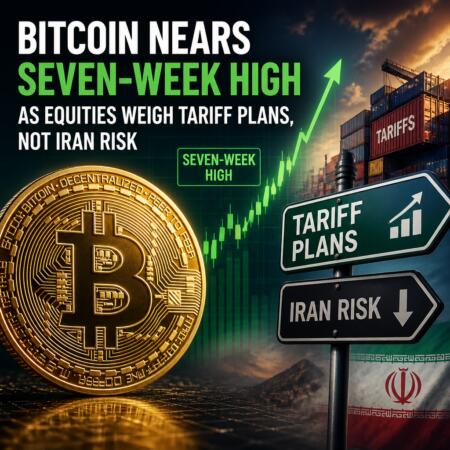 Bitcoin Nears Seven-Week High as Equities Weigh Tariff Plans, Not Iran Risk Bitcoin Nears Seven-Week High As Equities Weigh Tariff Plans, Not Iran Risk
