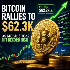 Bitcoin Rallies to $62.3K as Global Stocks Hit Record High Bitcoin Rallies To $62.3k As Global Stocks Hit Record High
