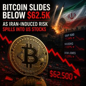 Bitcoin Slides Below $62.5k As Iran-Induced Risk Spills Into Us Stocks