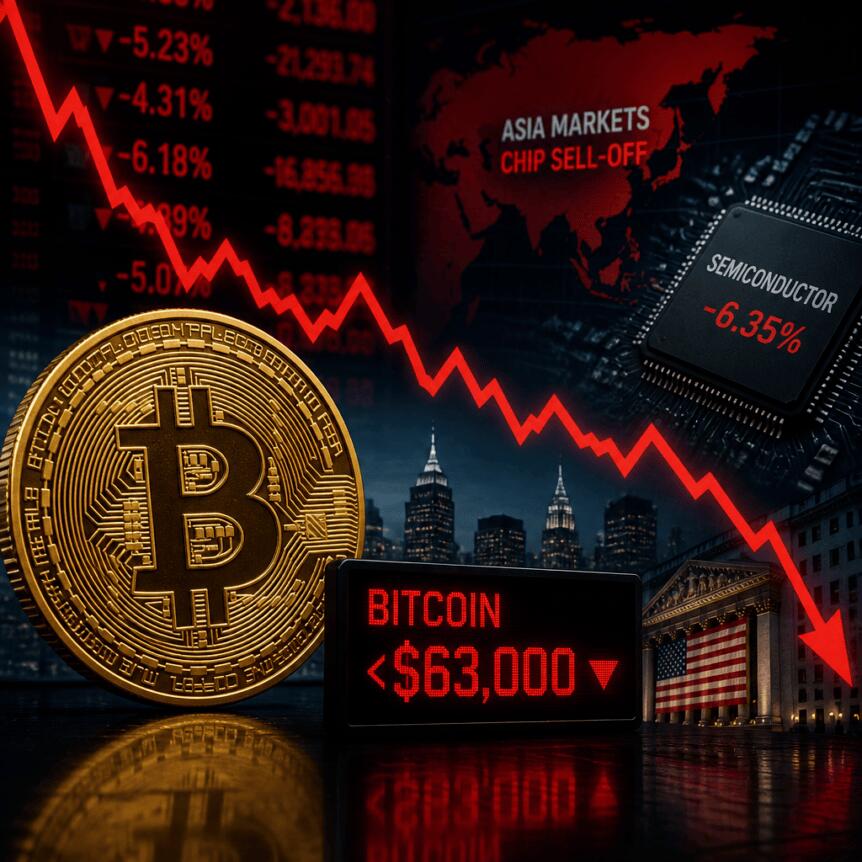 Bitcoin Slides Below $63k As Asia Chip Selloff Spills Over To U.s.
