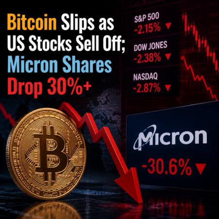 Bitcoin Slips As Us Stocks Sell Off; Micron Shares Drop 30%+