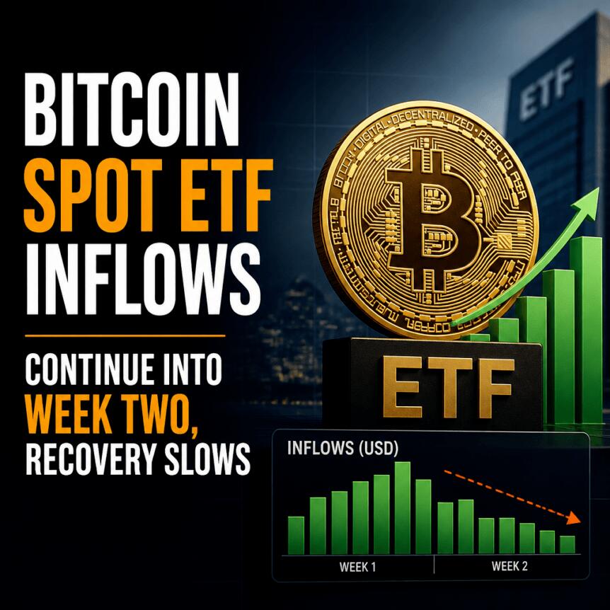 Bitcoin Spot ETF Inflows Continue Into Week Two, Recovery Slows Bitcoin Spot Etf Inflows Continue Into Week Two, Recovery Slows