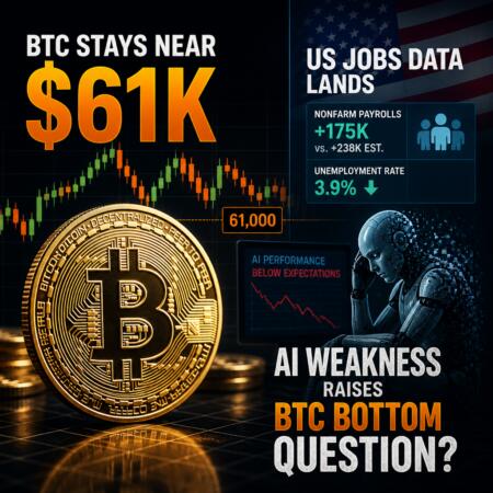 Bitcoin Stays Near $61k As Us Jobs Data Lands; Ai Weakness Raises Btc Bottom Question
