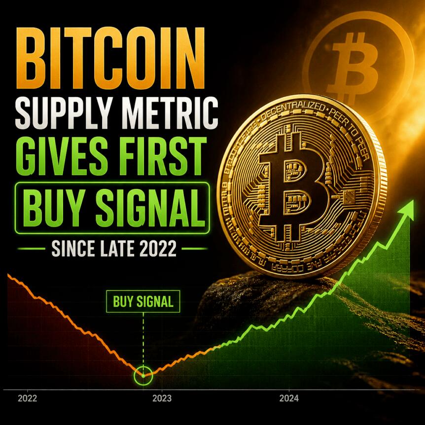 Bitcoin Supply Metric Gives First Buy Signal Since Late 2022 Bitcoin Supply Metric Gives First Buy Signal Since Late 2022