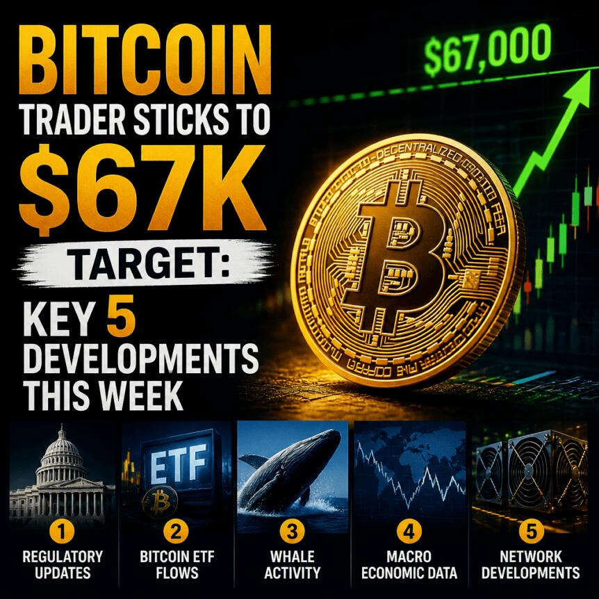 Bitcoin Trader Sticks to $67K Target: Key 5 Developments This Week