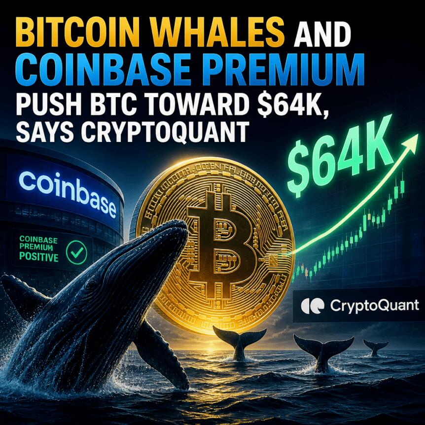 Bitcoin Whales and Coinbase Premium Push BTC Toward $64K, Says CryptoQuant Bitcoin Whales And Coinbase Premium Push Btc Toward $64k, Says Cryptoquant