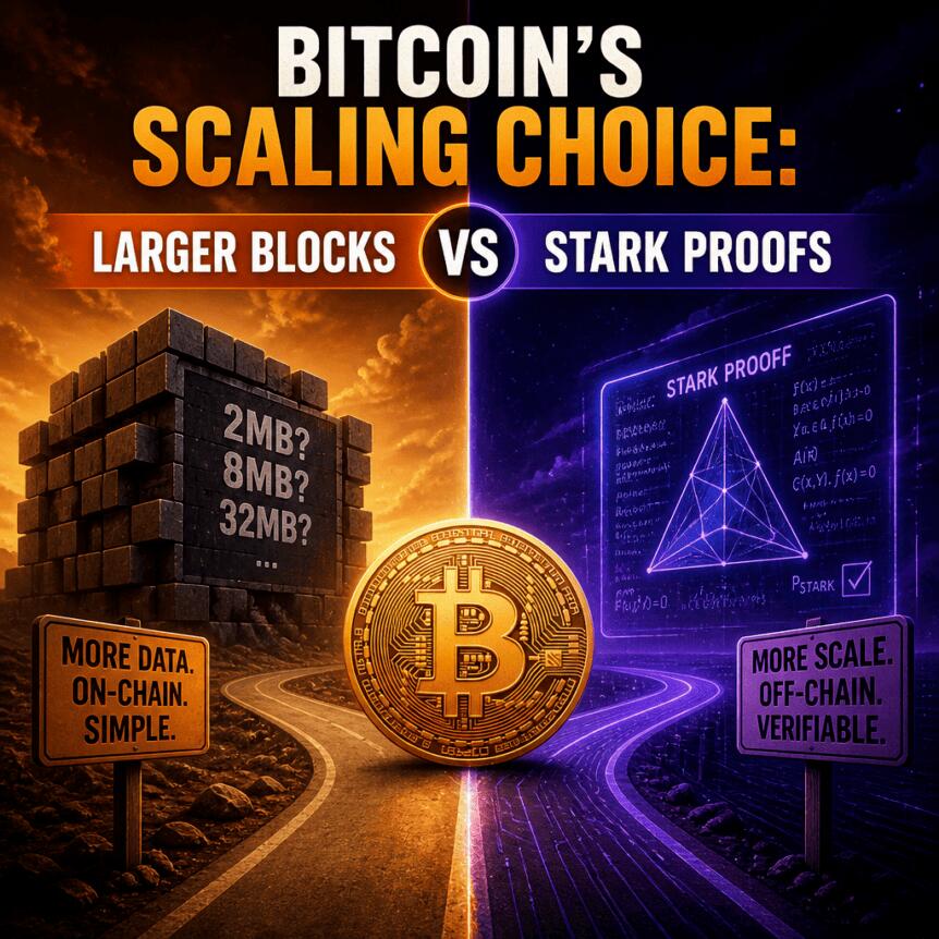 Bitcoin’s Scaling Choice: Larger Blocks vs STARK Proofs Bitcoin’s Scaling Choice: Larger Blocks Vs Stark Proofs