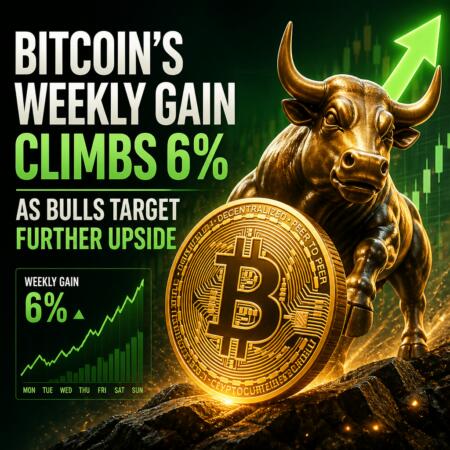Bitcoin’s Weekly Gain Climbs 6% as Bulls Target Further Upside Bitcoin’s Weekly Gain Climbs 6% As Bulls Target Further Upside
