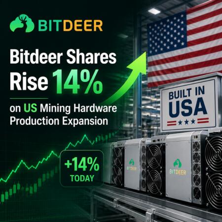 Bitdeer Shares Rise 14% on US Mining Hardware Production Expansion Bitdeer Shares Rise 14% On Us Mining Hardware Production Expansion