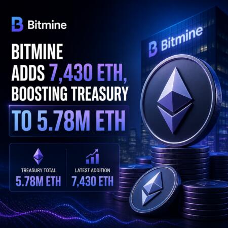 Bitmine Adds 7,430 ETH, Boosting Treasury to 5.78M ETH Bitmine Adds 7,430 Eth, Boosting Treasury To 5.78m Eth