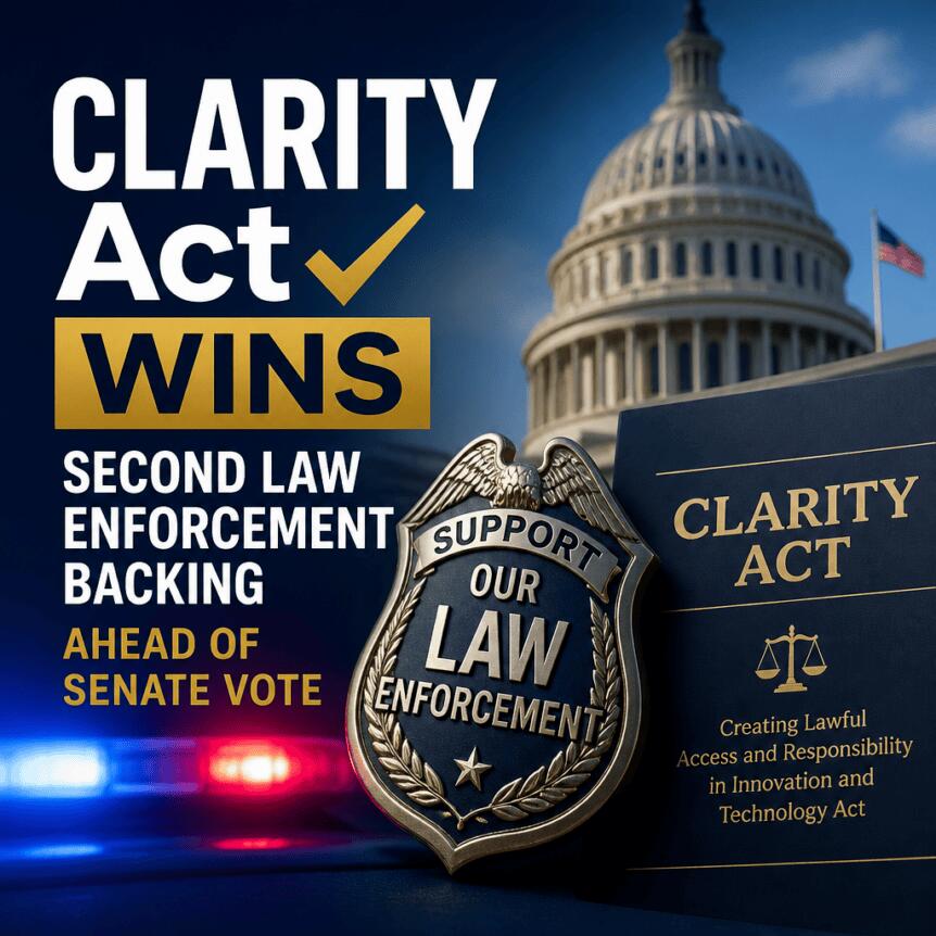 Clarity Act Wins Second Law Enforcement Backing Ahead Of Senate Vote