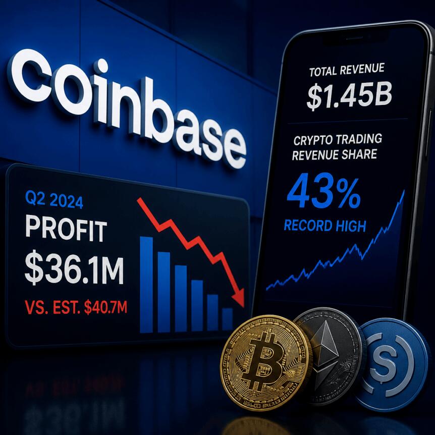 Coinbase Q2 Profit Falls Short as Crypto Trading Share Hits Record Coinbase Q2 Profit Falls Short As Crypto Trading Share Hits Record