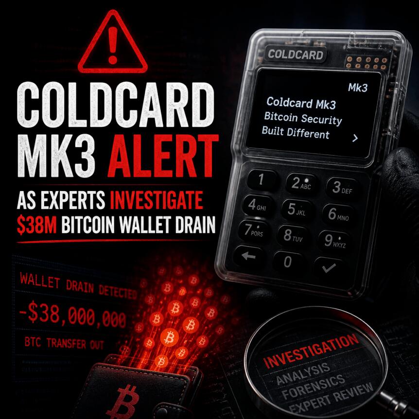 Coldcard Mk3 Alert As Experts Investigate $38m Bitcoin Wallet Drain