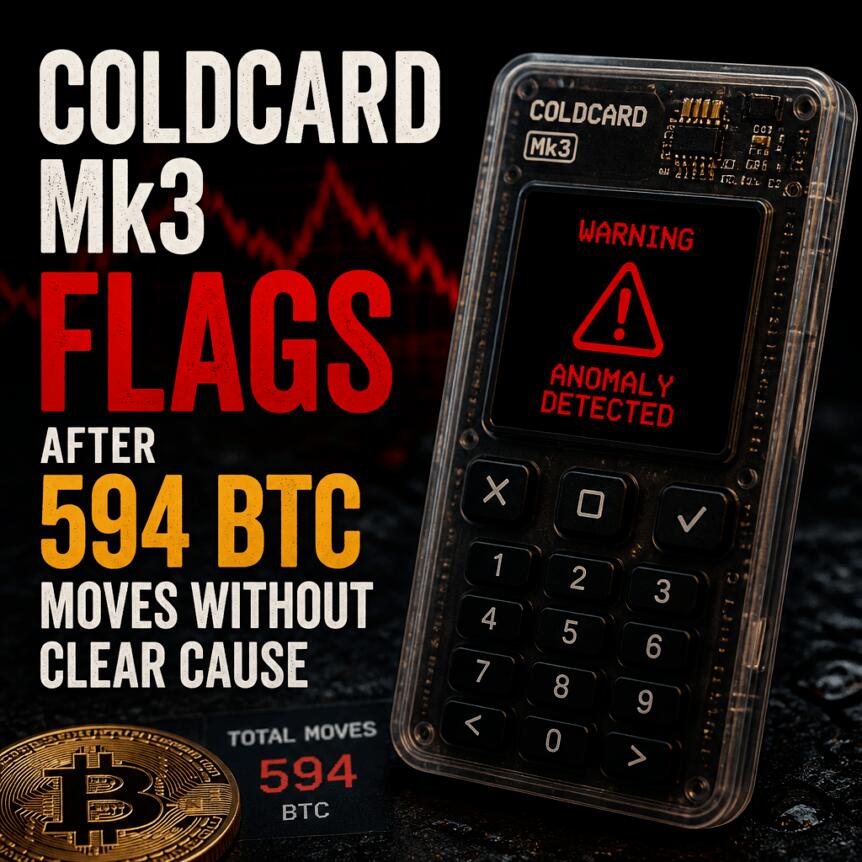 Coldcard Mk3 Flags After 594 Btc Moves Without Clear Cause