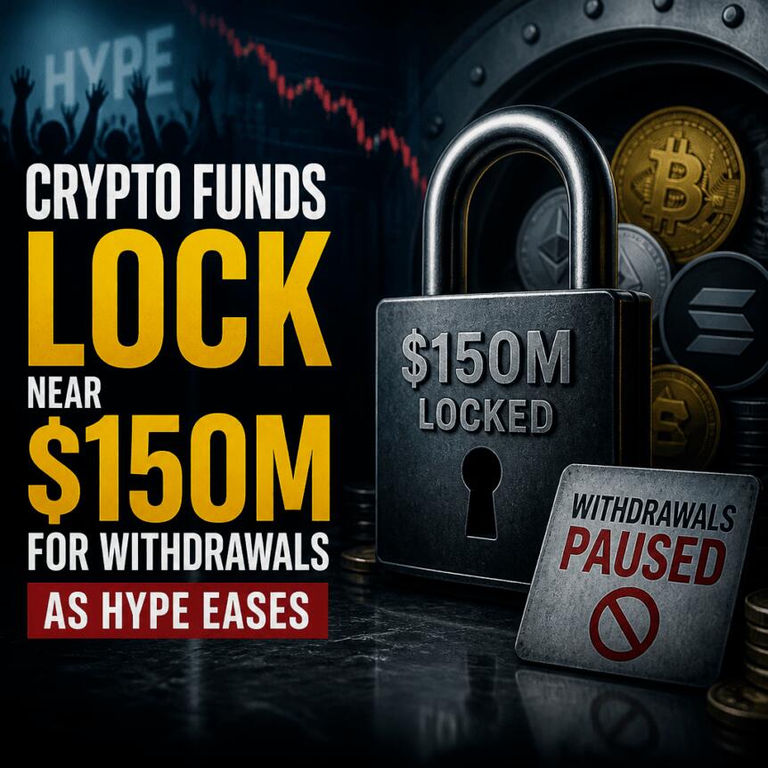 Crypto Funds Lock Near $150M for Withdrawals as Hype Eases Crypto Funds Lock Near $150m For Withdrawals As Hype Eases