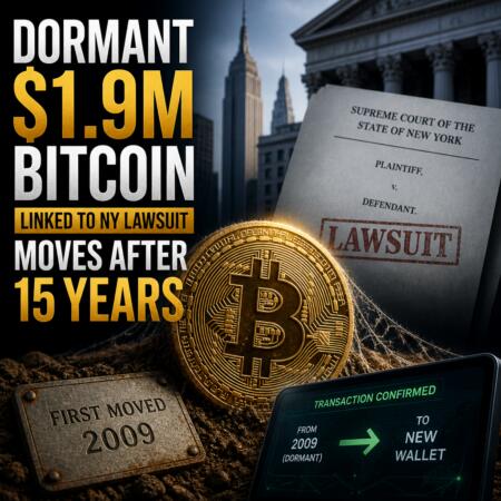 Dormant $1.9M Bitcoin Linked to NY Lawsuit Moves After 15 Years Dormant $1.9m Bitcoin Linked To Ny Lawsuit Moves After 15 Years
