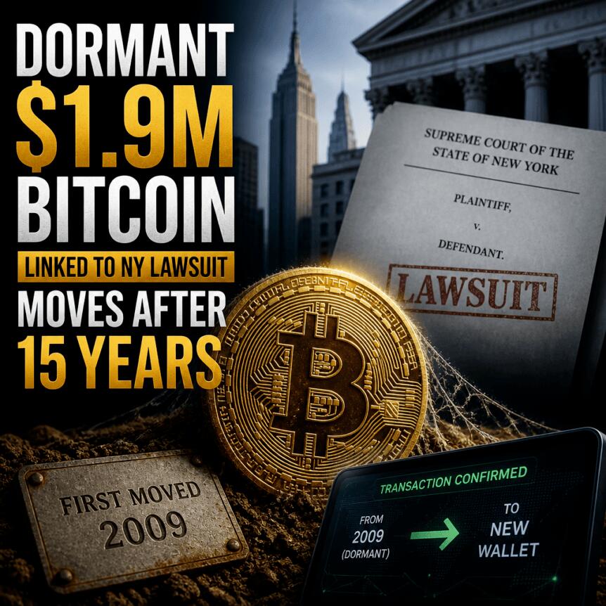 Dormant $1.9m Bitcoin Linked To Ny Lawsuit Moves After 15 Years