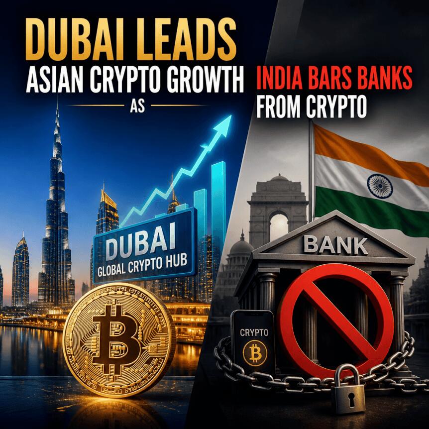 Dubai Leads Asian Crypto Growth As India Bars Banks From Crypto