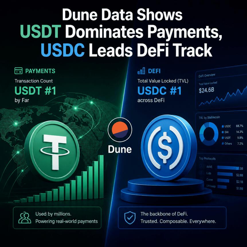 Dune Data Shows USDT Dominates Payments, USDC Leads DeFi Track Dune Data Shows Usdt Dominates Payments, Usdc Leads Defi Track