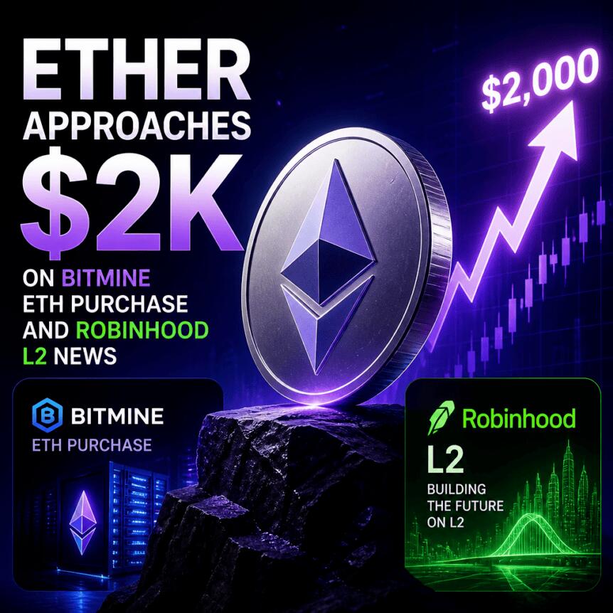 Ether Approaches $2K on Bitmine ETH Purchase and Robinhood L2 News