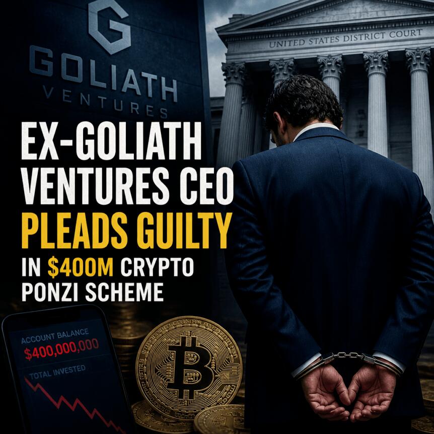 Ex-Goliath Ventures CEO Pleads Guilty in $400M Crypto Ponzi Scheme Ex-Goliath Ventures Ceo Pleads Guilty In $400m Crypto Ponzi Scheme