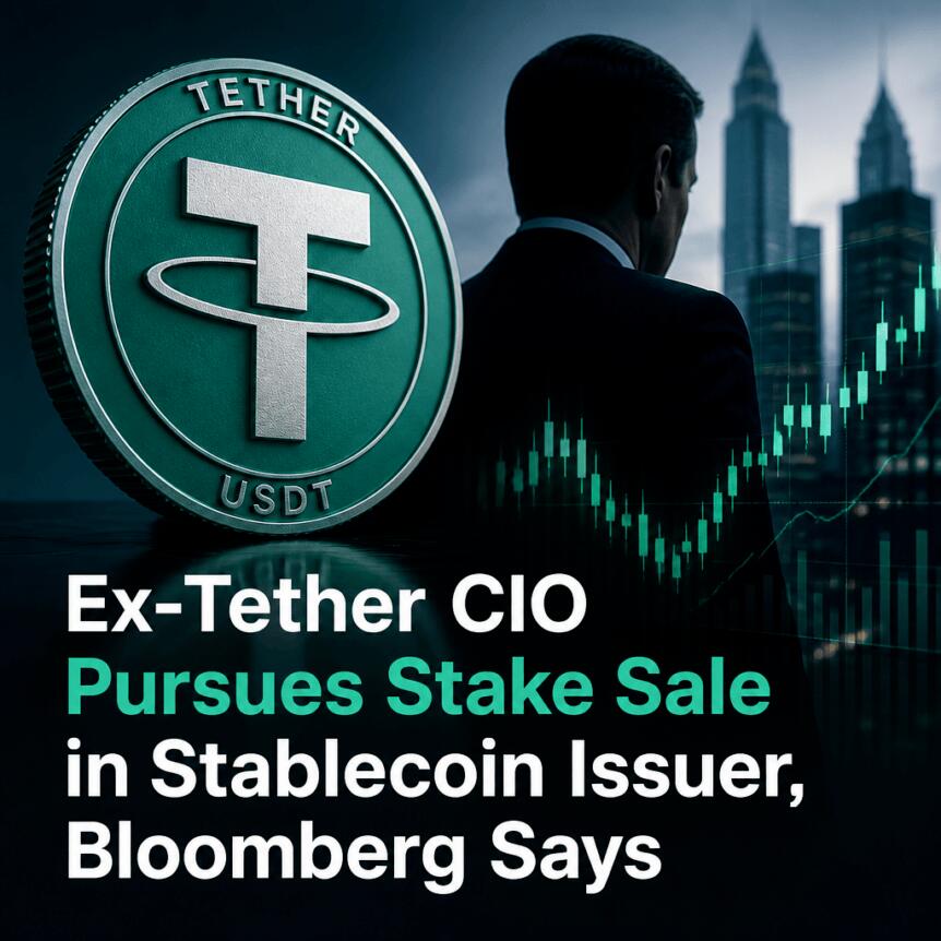 Ex-Tether CIO Pursues Stake Sale in Stablecoin Issuer, Bloomberg Says