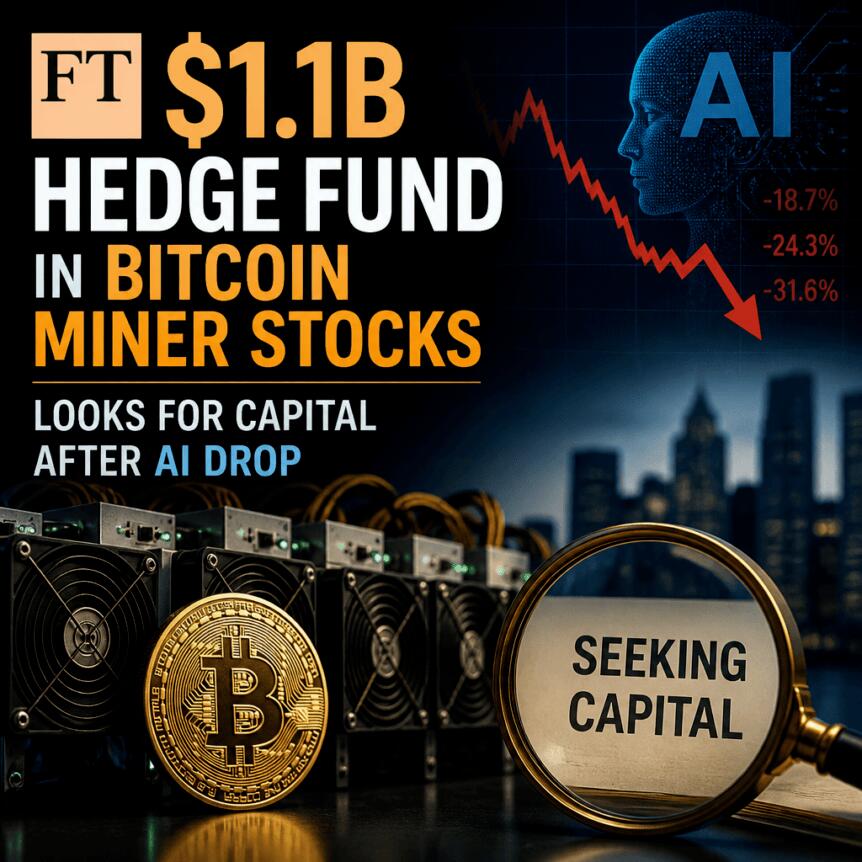 Ft: $1.1b Hedge Fund In Bitcoin Miner Stocks Looks For Capital After Ai Drop