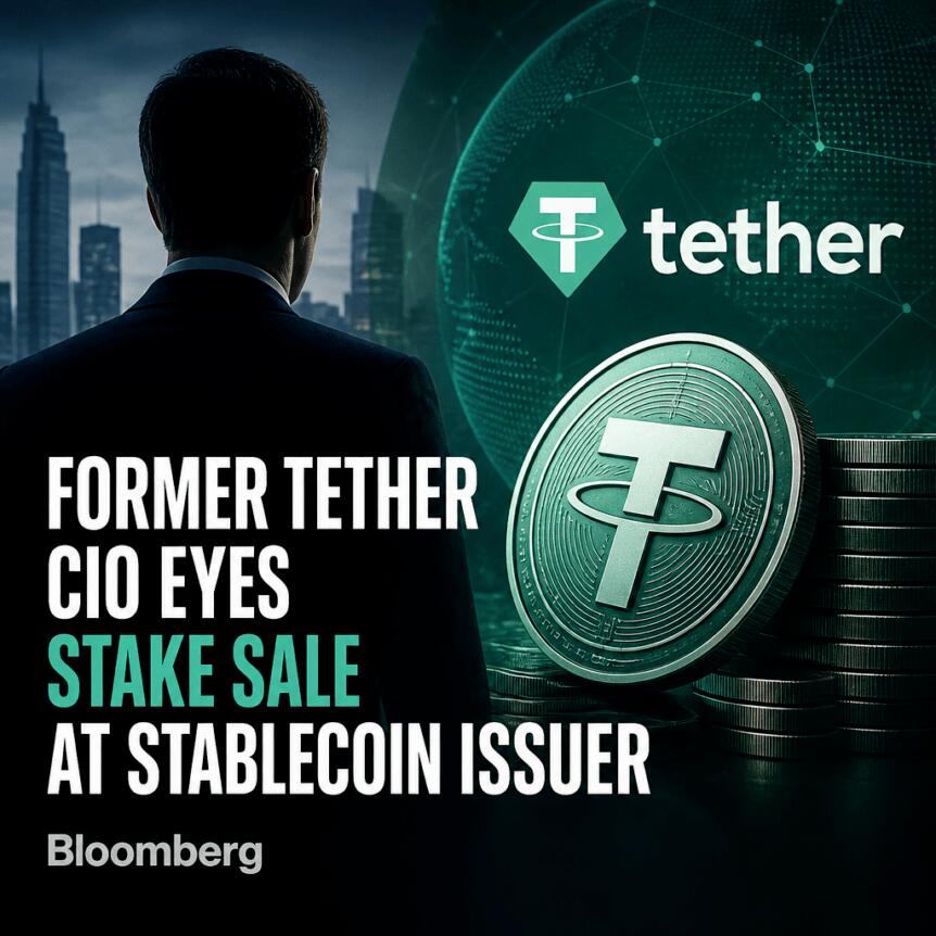 Former Tether CIO Eyes Stake Sale at Stablecoin Issuer, Bloomberg