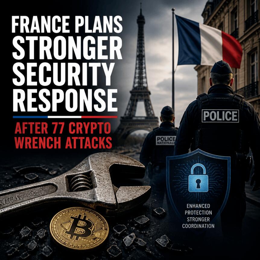 France Plans Stronger Security Response After 77 Crypto Wrench Attacks
