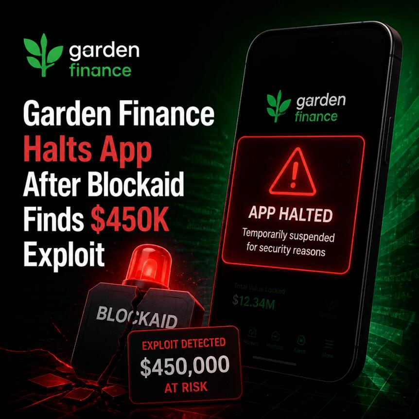 Garden Finance Halts App After Blockaid Finds $450K Exploit Garden Finance Halts App After Blockaid Finds $450k Exploit