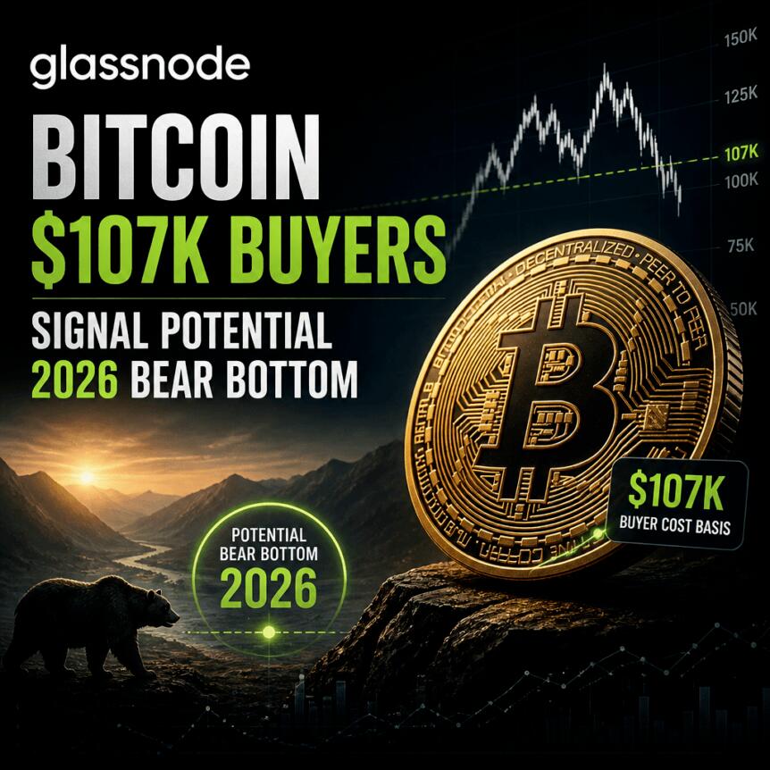 Glassnode: Bitcoin $107K Buyers Signal Potential 2026 Bear Bottom Glassnode: Bitcoin $107k Buyers Signal Potential 2026 Bear Bottom