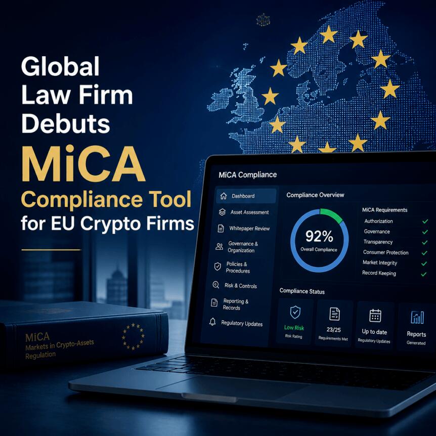 Global Law Firm Debuts MiCA Compliance Tool for EU Crypto Firms