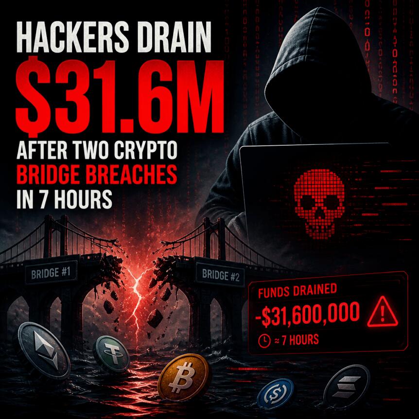 Hackers Drain $31.6M After Two Crypto Bridge Breaches in 7 Hours Hackers Drain $31.6m After Two Crypto Bridge Breaches In 7 Hours