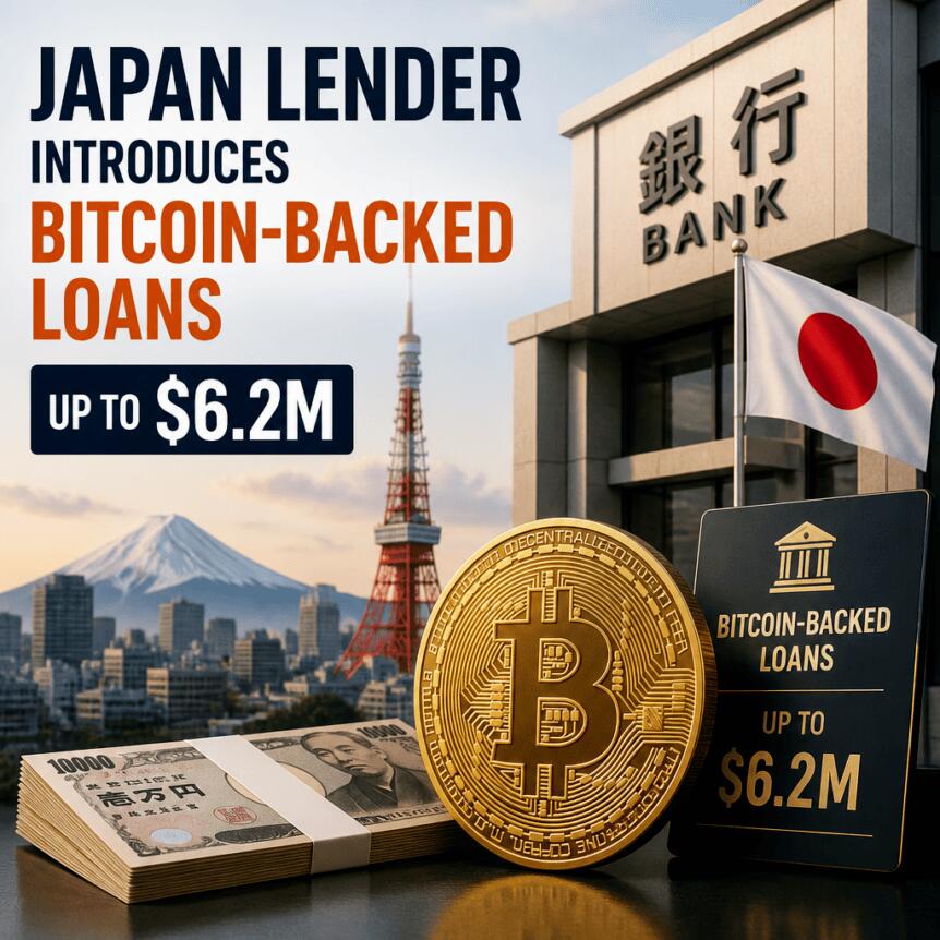 Japan Lender Introduces Bitcoin-Backed Loans Up to $6.2M