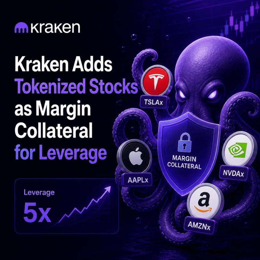 Kraken Adds Tokenized Stocks as Margin Collateral for Leverage Kraken Adds Tokenized Stocks As Margin Collateral For Leverage