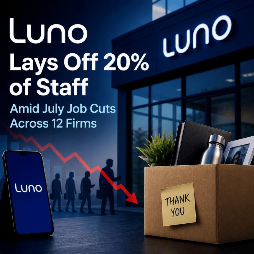 Luno Lays Off 20% of Staff Amid July Job Cuts Across 12 Firms Luno Lays Off 20% Of Staff Amid July Job Cuts Across 12 Firms