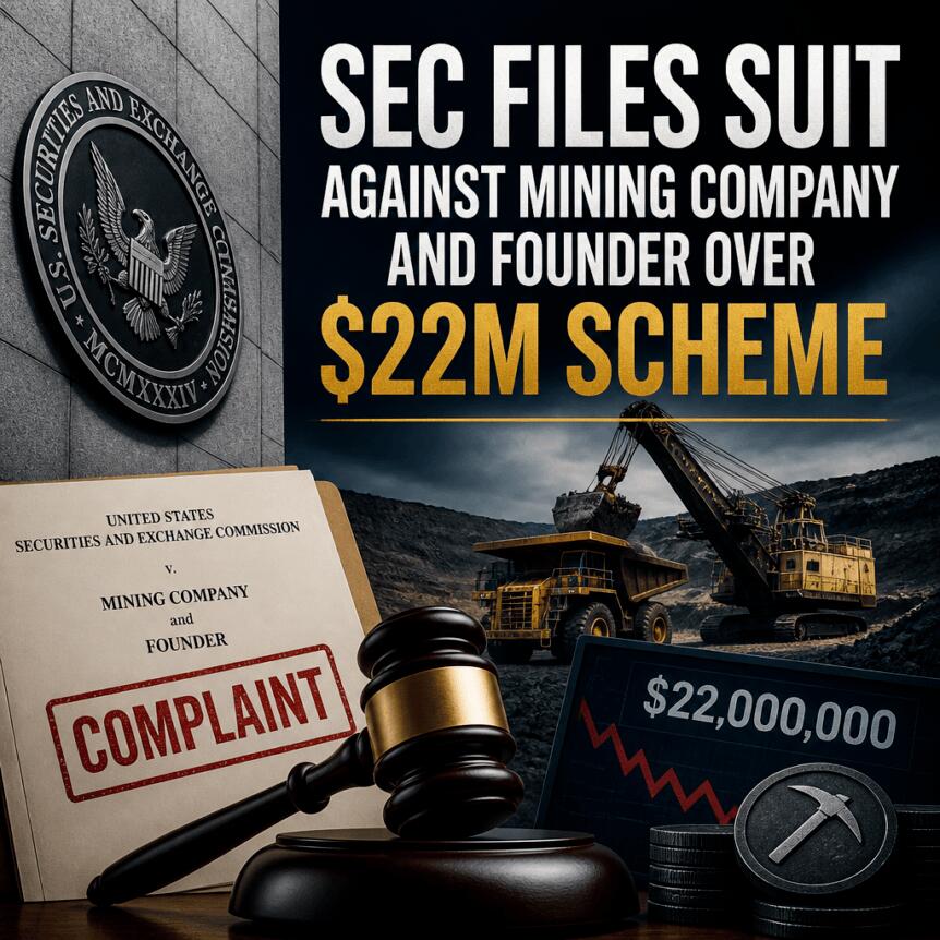 SEC Files Suit Against Mining Company and Founder Over $22M Scheme Sec Files Suit Against Mining Company And Founder Over $22m Scheme