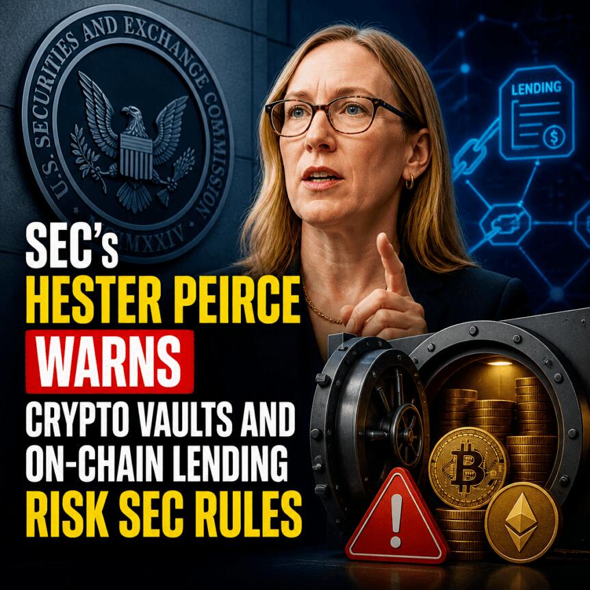 SEC’s Hester Peirce Warns Crypto Vaults and On-Chain Lending Risk SEC Rules