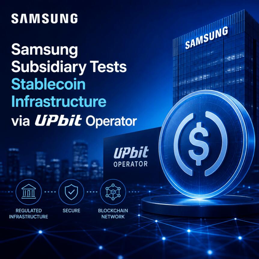 Samsung Subsidiary Tests Stablecoin Infrastructure via Upbit Operator Samsung Subsidiary Tests Stablecoin Infrastructure Via Upbit Operator