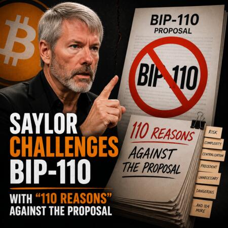 Saylor Challenges BIP-110 With “110 Reasons” Against the Proposal Saylor Challenges Bip-110 With “110 Reasons” Against The Proposal