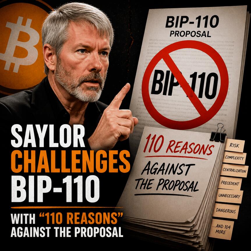 Saylor Challenges BIP-110 With “110 Reasons” Against the Proposal Saylor Challenges Bip-110 With “110 Reasons” Against The Proposal